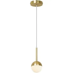 Pendant luminaire CONTINA, G9, opal, brass