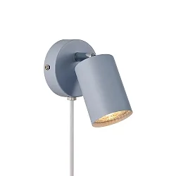 wall luminaire EXPLORE with switch, adjustable, with lamp socket GU10 IP20, blue 