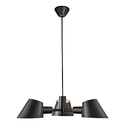 Pendant luminaire STAY, 3 flames, E27, black