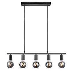 Spotschiene PACO, 5-flammig, E27, IP20, schwarz