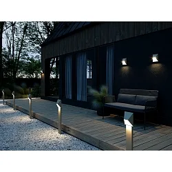 outdoor wall luminaire PONTIO 15 GU10 IP54, sand coloured 