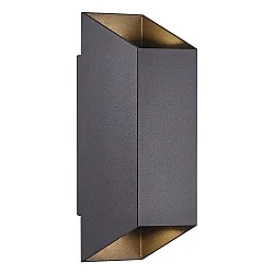 Außenwand-Strahler NICO SQUARE 22, zylindrisch, IP54, Up/Down, 2x GU10, Aluminium / Glas, schwarz