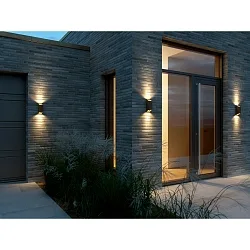 outdoor wall luminaire NICO SQUARE 22 up / down, square GU10 IP54, rust dimmable