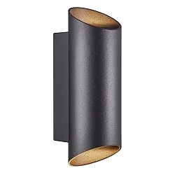 Außenwand-Strahler NICO ROUND 22, zylindrisch, IP54, Up/Down, 2x GU10, Aluminium / Glas, schwarz