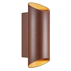 outdoor wall luminaire NICO ROUND 22 up / down, cylindrical GU10 IP54, rust dimmable
