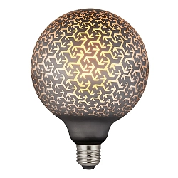 LED Filament-Leuchtmittel DECO G125 PATTERN, E27, 6W 1800K 100lm, dimmbar, schwarz / satiniert