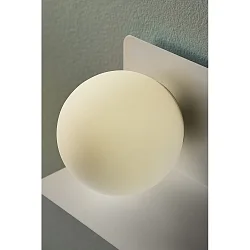 wall luminaire LILIBETH with switch, with shelf, ball shaped, with lamp socket E14 IP20, white matt 