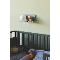 wall luminaire LILIBETH with switch, with shelf, ball shaped, with lamp socket E14 IP20, blue, mat 