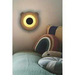 Kinderzimmerleuchte BRUNA BEAR Wandleuchte, E14, IP20, braun