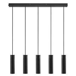 pendant luminaire TILO 5 flames, round GU10 IP20, black dimmable
