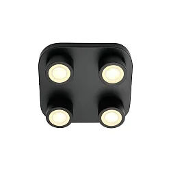 LED Deckenleuchte CLYDE, 4-flammig, 14W, IP20, dimmbar, schwarz