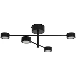 LED Deckenleuchte CLYDE, 4-flammig, 16W, IP20, dimmbar, schwarz
