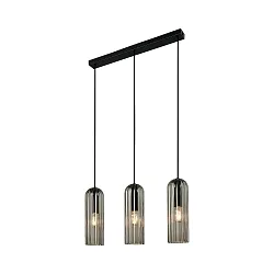 pendant luminaire MIELLA 3 flames E27 IP20, smoky colour dimmable