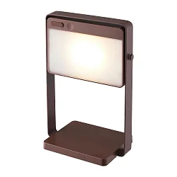 Mobile LED Solar-Akkuleuchte SAULIO, IP44, 3.5W 3000K 200lm, 3-Step MOODMAKER™, Seeluft-beständig, Aluminium, braun