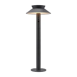 LED Solar Pollerleuchte JUSTINA, 5W, 3000K, 400lm, CRI>80, IP44, mit PIR-Sensor, anthrazit