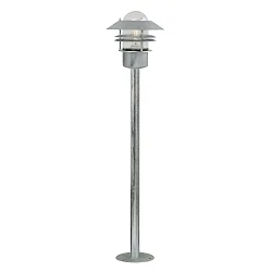 Outdoor Standleuchte BLOKHUS, IP54, E27 max. 60W, mit Ring-Lamellen, Stahl verzinkt / Glas klar
