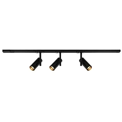 1-Phasen Strahler JEROME LINK Schienensystem, 3er Set, GU10, IP20, inkl. 1m Schiene, dimmbar, schwarz