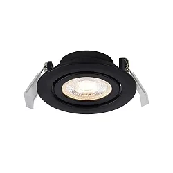 LED Einbaustrahler MONOLO, 3er Set, 36°, 4,8W, 3000K, 70/230/450lm, IP20, IK03, dimmbar, schwarz