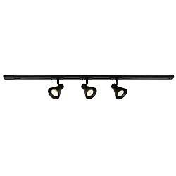 1-Phasen Strahler EIK LINK Schienensystem, 3er Set, GU10, IP20, inkl. 1m Schiene, dimmbar, schwarz