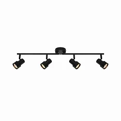 Deckenleuchte BOSTON, 4-flammig, 4x GU10, IP20, schwarz