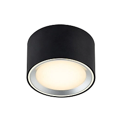 surface downlight FALKIR IP20, black, steel 