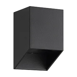 Outdoor Wandleuchte NICO, eckig, GU10, IP54, IK03, dimmbar, schwarz