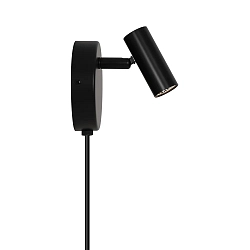wall luminaire OMARI round, swivelling, rotatable IP20, black 