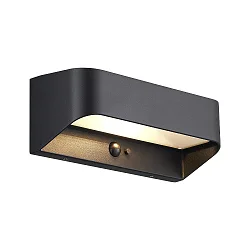 LED Solar-Wandleuchte MARCELLIO, IP54, Aufbau, mit Sensor, 5W 3000K 400lm, schwarz