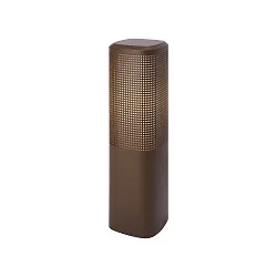 Pollerleuchte SIDARA 45, IP44 IK05, eckig, 45cm, E27, Schirm perforiert, Seeluft-beständig, Aluminium, metallisch braun