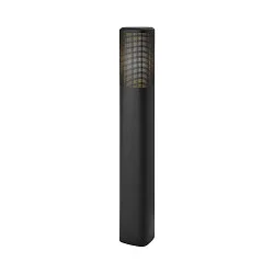 Pollerleuchte SIDARA 95, IP44 IK05, eckig, 95cm, E27, Schirm perforiert, Seeluft-beständig, Aluminium, schwarz