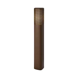 Pollerleuchte SIDARA 95, IP44 IK05, eckig, 95cm, E27, Schirm perforiert, Seeluft-beständig, Aluminium, metallisch braun