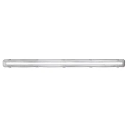 Feuchtraum-Wannenleuchte WORKS IP65, Kunststoff grau / Strukturblende klar, 126.6cm, inkl. 1x T8 LED, 18W 4000K 1800lm 110°