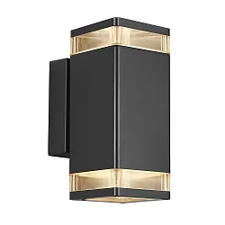 Nordlux Wall luminaire ELM Up/Down Outdoor luminaire IP44, height 23.5cm, 2x GU10, parallel connectable, black