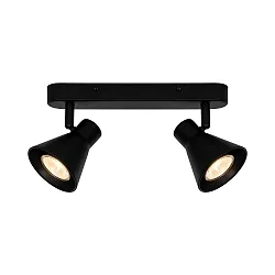 spotlight bar EIK 2 flames, adjustable GU10 IP20, black matt dimmable