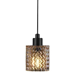 Nordlux Pendant luminaire HOLLYWOOD, height 17.7cm, shade Ø 10.8cm, pendulum 300cm, E27, amber / black