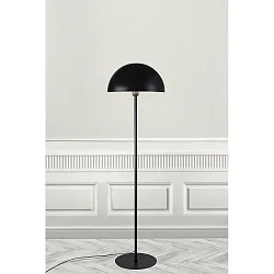 Stehleuchte ELLEN 40, IP20, Ø 40cm / Höhe 140cm, E27, 150cm Textilkabel mit Fußschalter, schwarz / Metall-Schirm