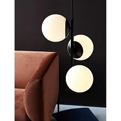 Pendelleuchte LILLY, E14, IP20, Glas opalweiß, schwarz