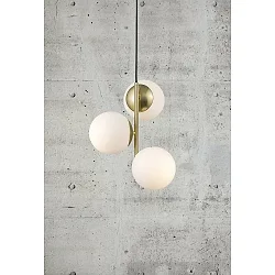 Pendelleuchte LILLY, E14, IP20, Glas opalweiß, Messing
