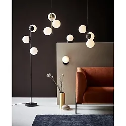 Stehleuchte LILLY, E14, IP20, Glas opalweiß, schwarz