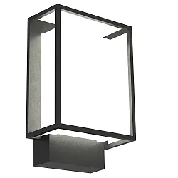 LED Außenwandleuchte NESTOR, IP44, 8W 2700K 550lm 120°, schaltbar, schwarz / Diffusor weiß