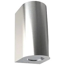 Outdoor Wandleuchte CANTO MAXI 2, IP44, 2x GU10, Edelstahl
