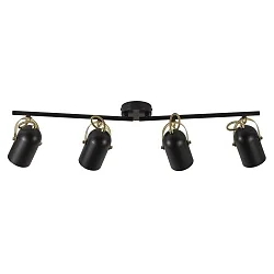 Deckenstrahler LOTUS, 4-flammig, E14, IP20, schwarz/gold