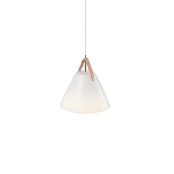 design for the people by Nordlux Pendelleuchte STRAP 27, 27cm, E27, IP20, Milchglas weiß