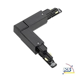 Zubehör für 3-Phasen Stromschiene GLOBALtrac® PULSE - L-Verbinder XTSNC 635, DALI steuerbar - Rechts (außen), Schwarz