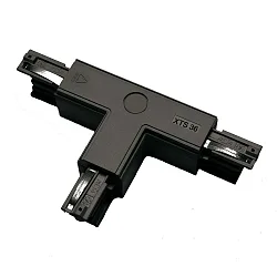 Zubehör für 3-Phasen Stromschiene GLOBALtrac® PRO - T-Verbinder XTS 36 - Rechts (Stromführung außen), Schwarz