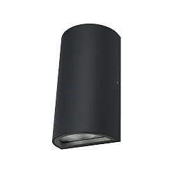 LED Außenwandleuchte ENDURA® STYLE UP/DOWN, halbrund, IP44 IK03, 12W 3000K 700lm 2x100°, Aluminium / Glas, Dunkelgrau