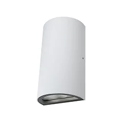 LED Außenwandleuchte ENDURA® STYLE UP/DOWN, halbrund, IP44 IK03, 12W 3000K 700lm 2x100°, Aluminium / Glas, Weiß