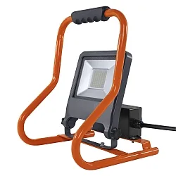 LED Flutlicht-Strahler WORKLIGHTS R-STAND SOCKET (GEN 2), IP44 IK06, mit Steckerkabel + 2 Steckdosen, 50W 4000K 4500lm 120°