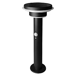 LED Solar-Stehleuchte ENDURA® STYLE SOLAR DOUBLE CIRCLE 40CM POST SENSOR, 6W 3000K, mit Modus-Schalter, Schwarz