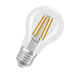 LED Birnen-Filamentlampe CLASSIC A60 GLOWdim, E27, 4W 2200-2700K 470lm 320°, dim-to-warm, klar
